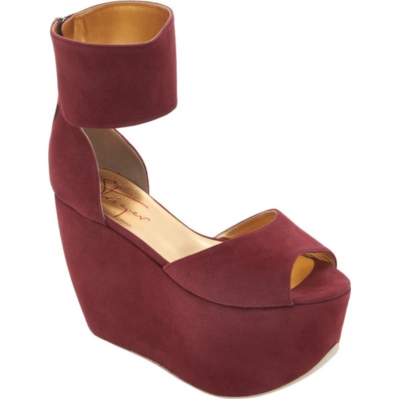 WALTER STEIGER Tilly Suede Platform Wedges Plum - Picture 7 of 8